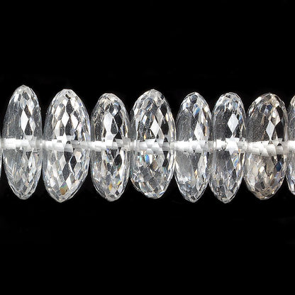 14-16mm Crystal Quartz German Faceted Rondelle Beads 14 inch 79 pieces AAA