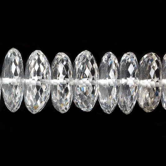 14-16mm Crystal Quartz German Faceted Rondelle Beads 14 inch 79 pieces AAA