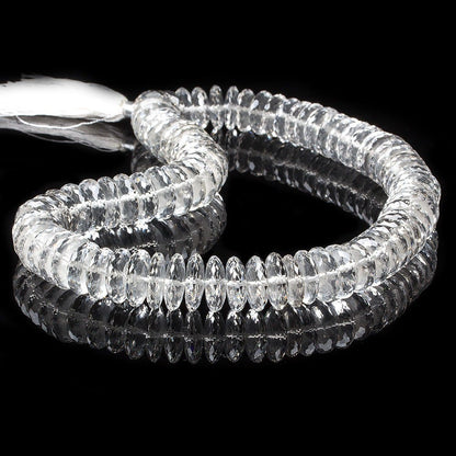 14-16mm Crystal Quartz German Faceted Rondelle Beads 14 inch 79 pieces AAA