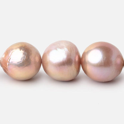 14-16mm Golden Pink Baroque Freshwater Pearls 15.75 inch 27 Beads