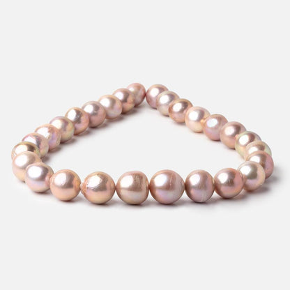 14-16mm Golden Pink Baroque Freshwater Pearls 15.75 inch 27 Beads