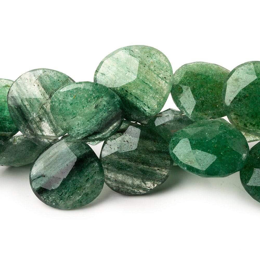 14-16mm Green Aventurine Faceted Heart Beads 5 inch 21 pieces