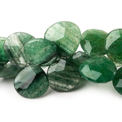 14-16mm Green Aventurine Faceted Heart Beads 5 inch 21 pieces