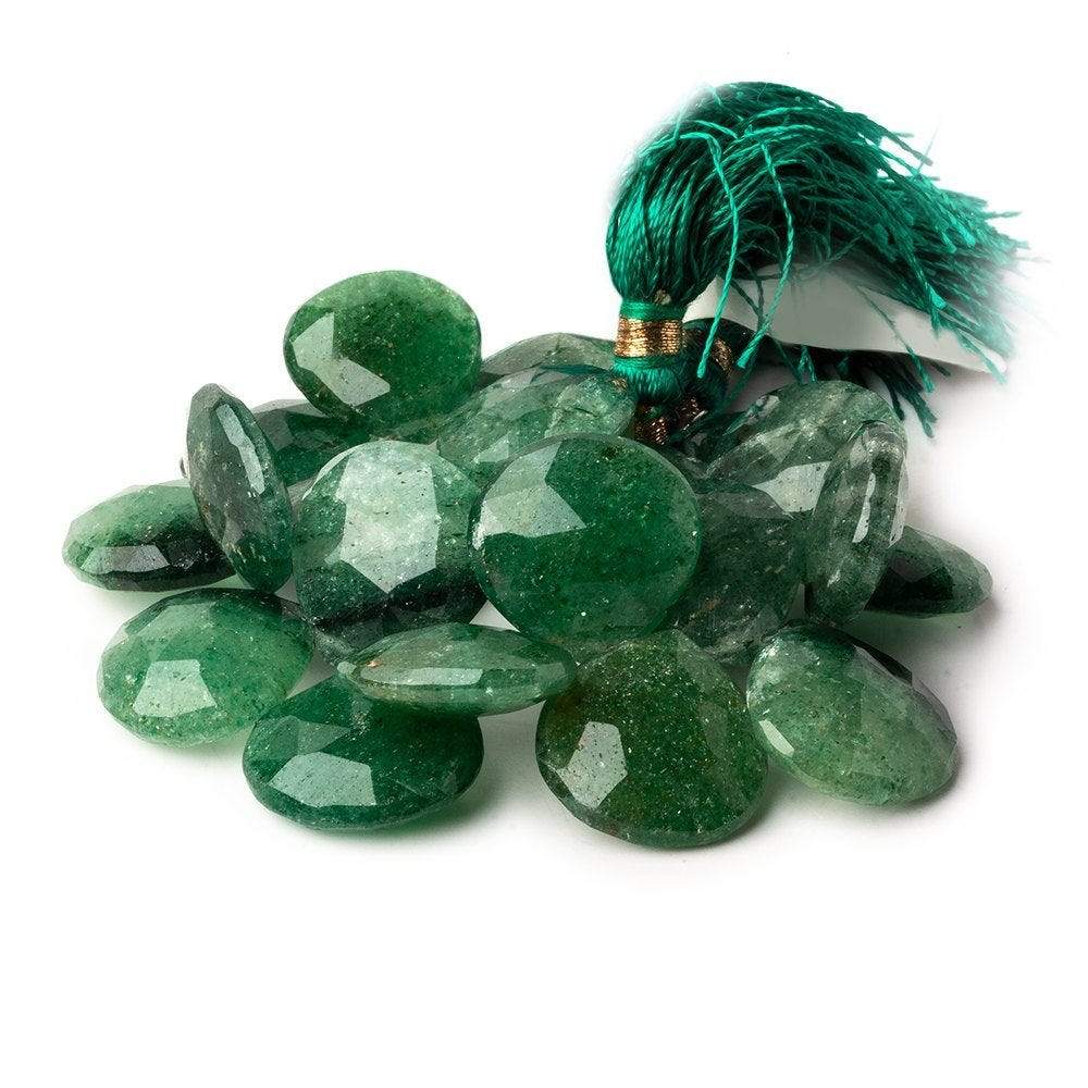 14-16mm Green Aventurine Faceted Heart Beads 5 inch 21 pieces