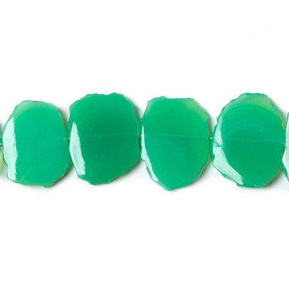 14-16mm Green Onyx Plain Free Form Beads 8 inch 15 pieces