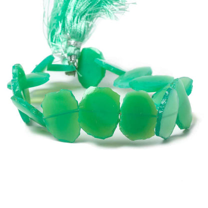 14-16mm Green Onyx Plain Free Form Beads 8 inch 15 pieces