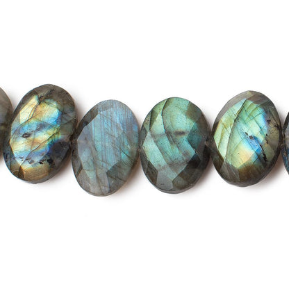 14-16mm Labradorite Faceted Oval Beads 7.5 inch 13 pieces