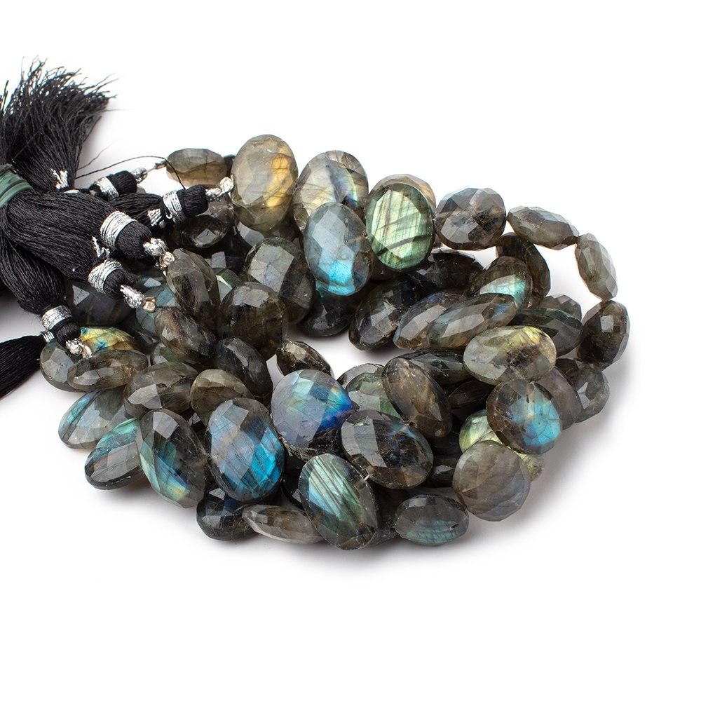 14-16mm Labradorite Faceted Oval Beads 7.5 inch 13 pieces