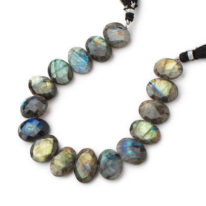 14-16mm Labradorite Faceted Oval Beads 7.5 inch 13 pieces