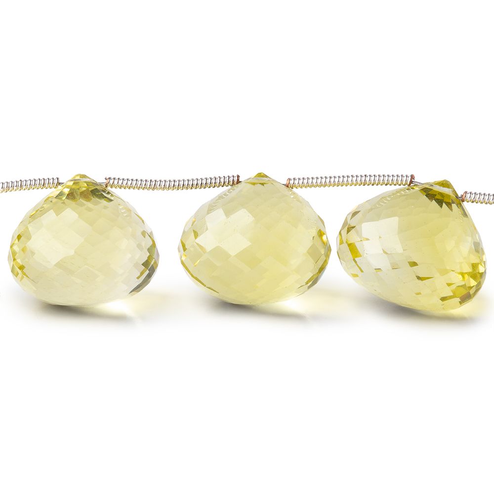 13-14mm Lemon Quartz Faceted Candy Kiss Beads 7 inch 12 pieces
