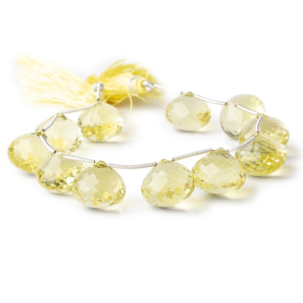 13-14mm Lemon Quartz Faceted Candy Kiss Beads 7 inch 12 pieces