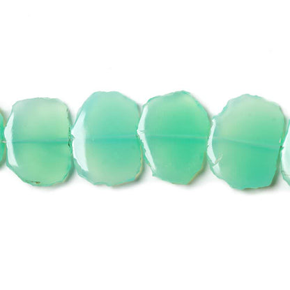 14-17mm Green Chalcedony Plain Free Form Beads 8 inch 16 pieces