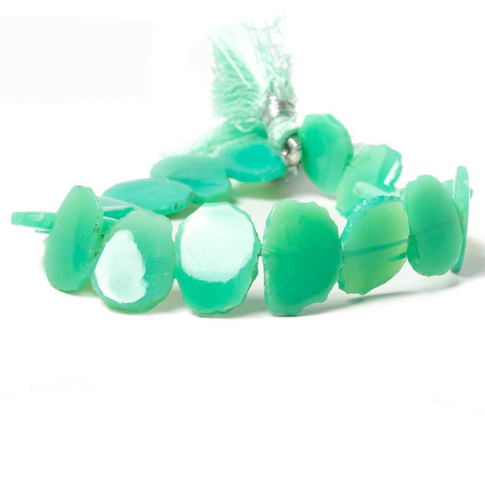 14-17mm Green Chalcedony Plain Free Form Beads 8 inch 16 pieces