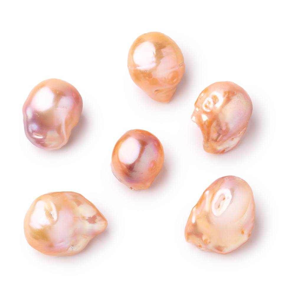 14-18mm Peach Ultra Baroque Focal Beads 1 piece AA
