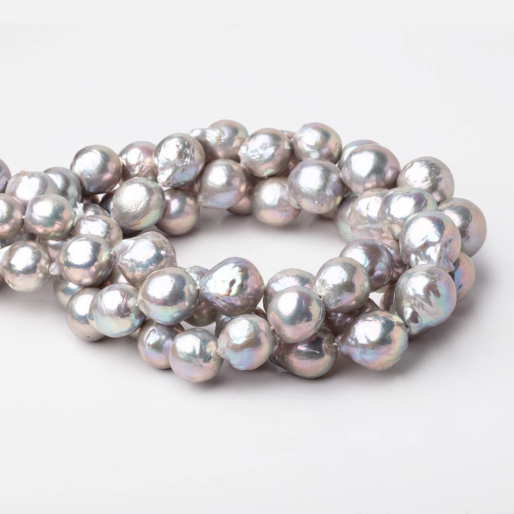 14-18mm Silver Ultra Baroque Freshwater Pearls 16 inch 22 Beads A