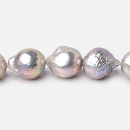 14-18mm Silver Ultra Baroque Freshwater Pearls 16 inch 22 Beads A
