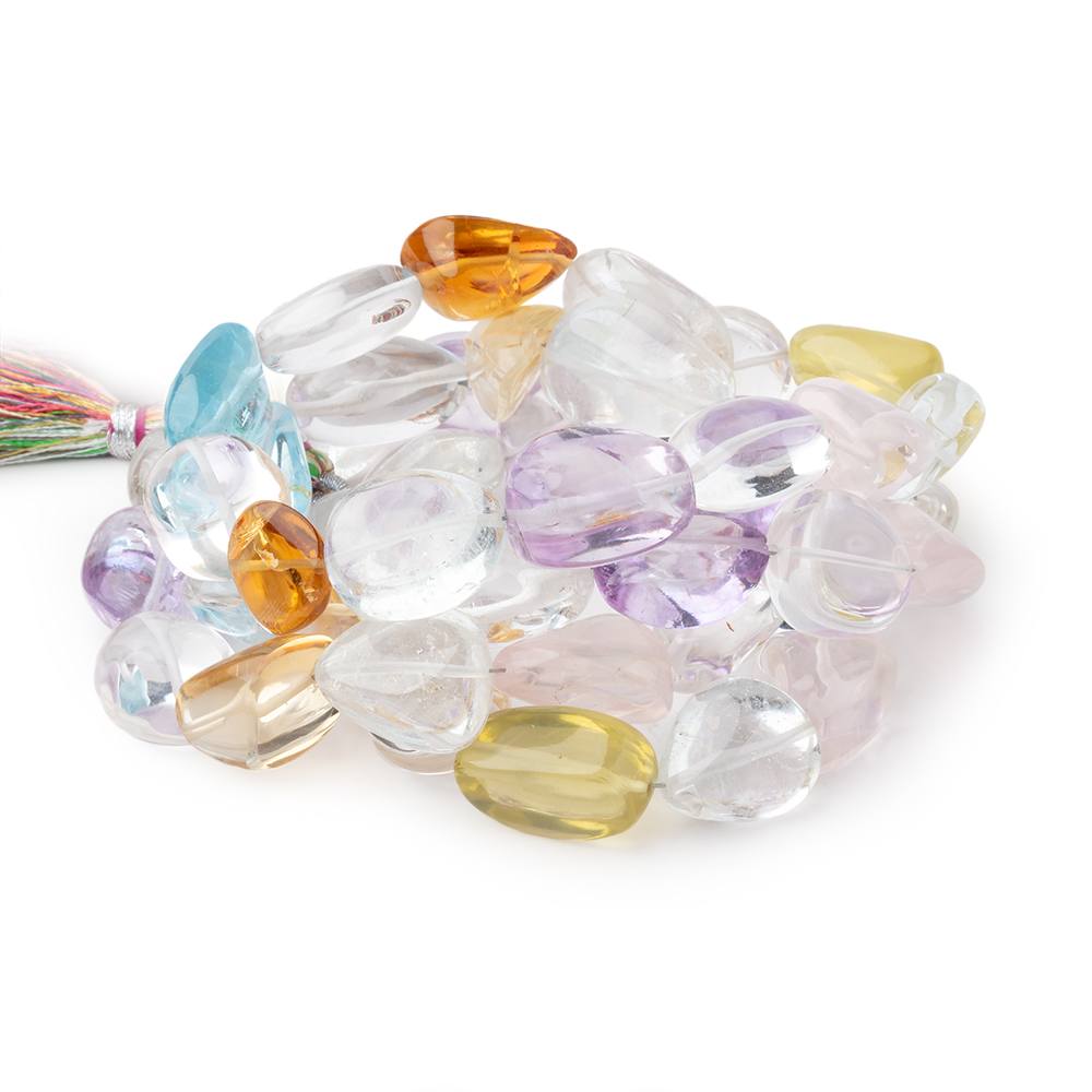 14-19mm Multi Gemstone Plain Nugget Beads 16 inch 23 pieces