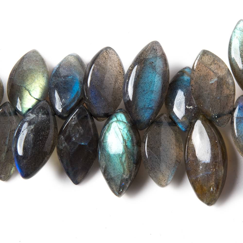 14 -20mm Labradorite Plain Marquise Beads 8 inch 43 pieces