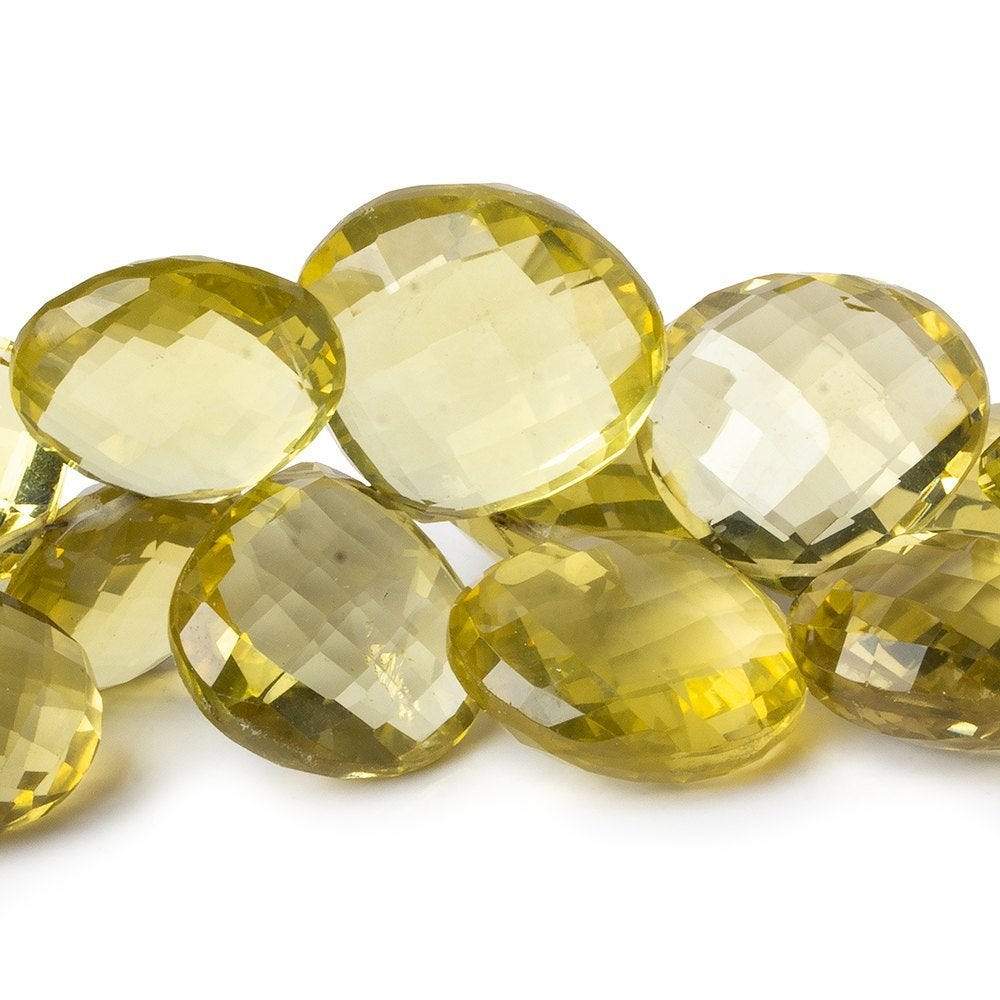 14-20mm Lemon Quartz Faceted Heart Briolette Beads 6 inch 22 pieces AAA