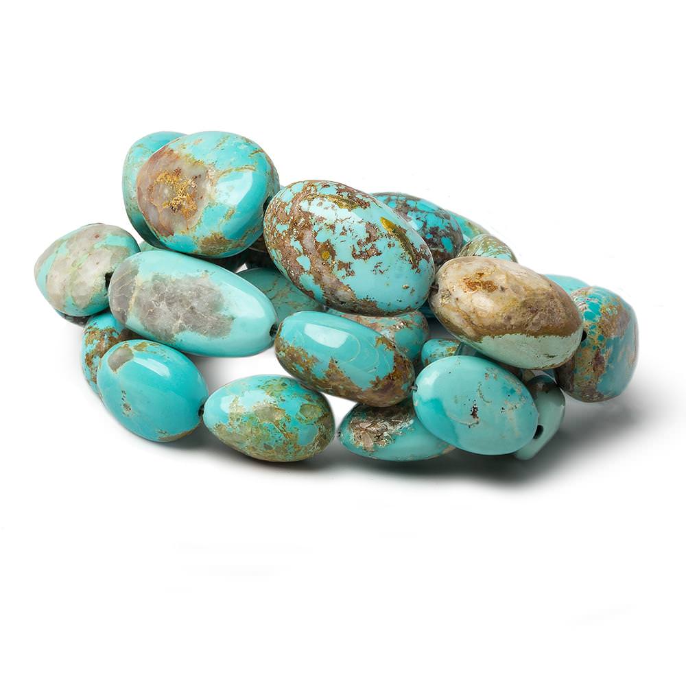 14-20mm Persian Turquoise Plain Nugget Beads 18 inch 27 beads