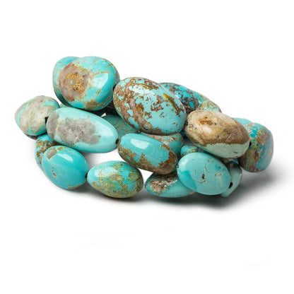 14-20mm Persian Turquoise Plain Nugget Beads 18 inch 27 beads