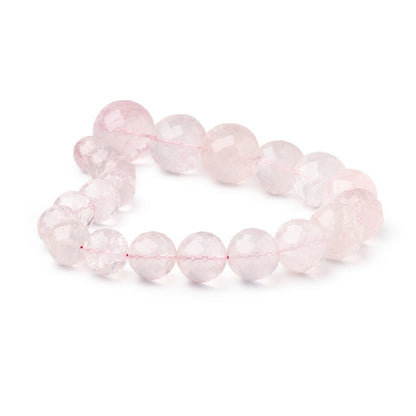 14-24mm Rose Quartz faceted rounds 14.5 inches 21 Beads AA Grade