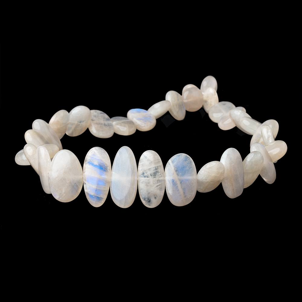 14-31mm Peach Rainbow Moonstone Plain Nugget Beads 16 inch 32 pieces