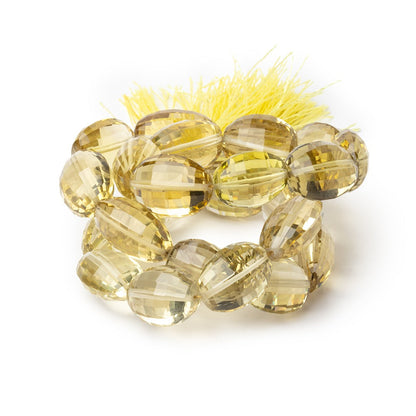 15x12-19x14mm Lemon Quartz Faceted Ovals 16 inch 25 beads AAA