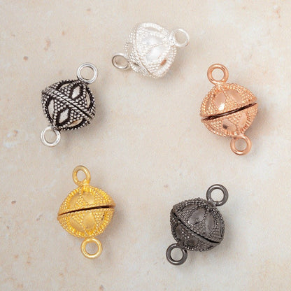 14.5mm Miligrain Petal Design Magnetic Clasp 1 piece