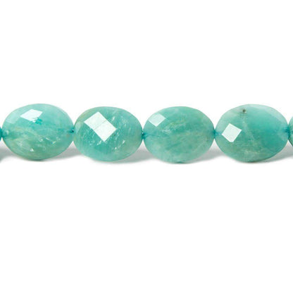 14.5x11-17x11mm Amazonite Straight Drilled Faceted Oval Beads 8 inch 12 pieces