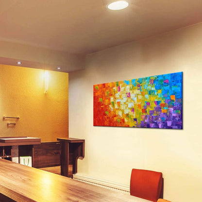 Stunning Hand-Painted Abstract Oil Painting on Canvas - Framed Wall Art, 40x20 Inches, Ready to Hang