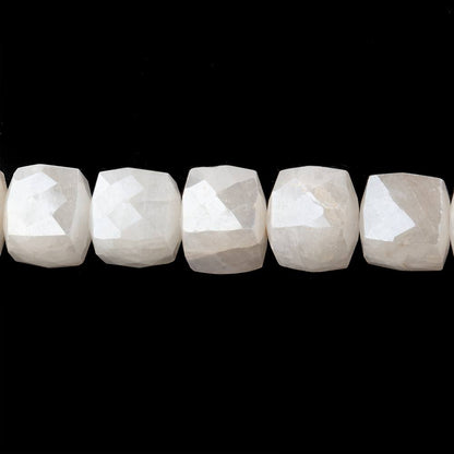 8x8mm Silverite Sapphire faceted Cube beads 8 inch 26 pcs A