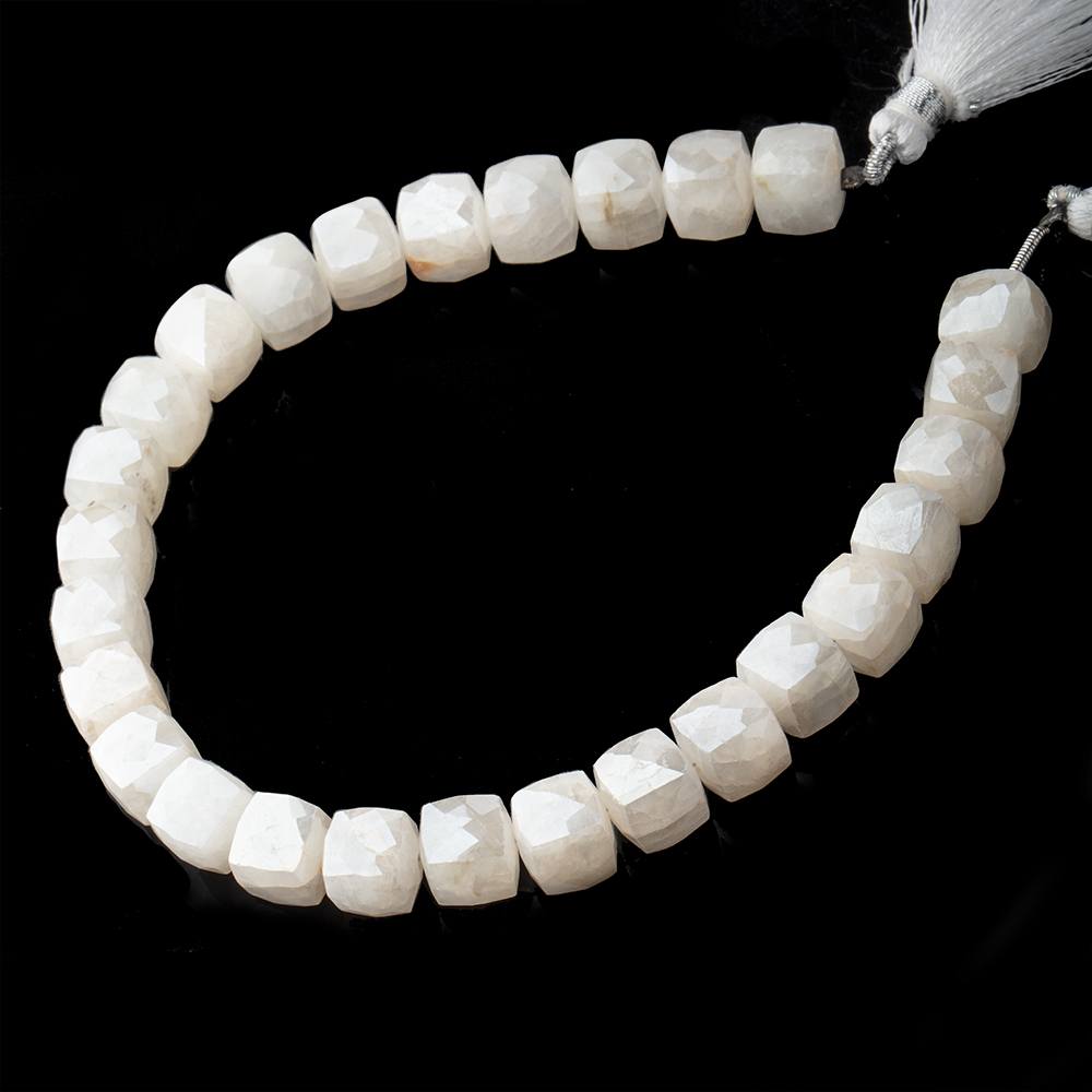 8x8mm Silverite Sapphire faceted Cube beads 8 inch 26 pcs A