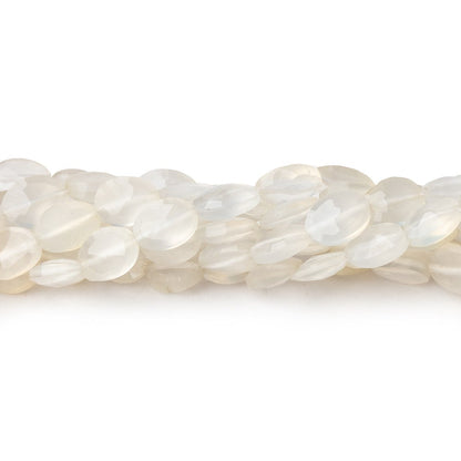 7x5mm White Chalcedony straight drilled faceted ovals 13.5 inch 44 beads