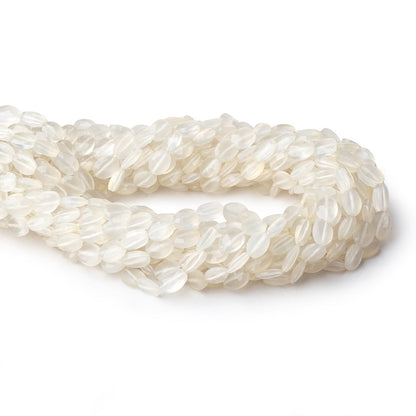 7x5mm White Chalcedony straight drilled faceted ovals 13.5 inch 44 beads