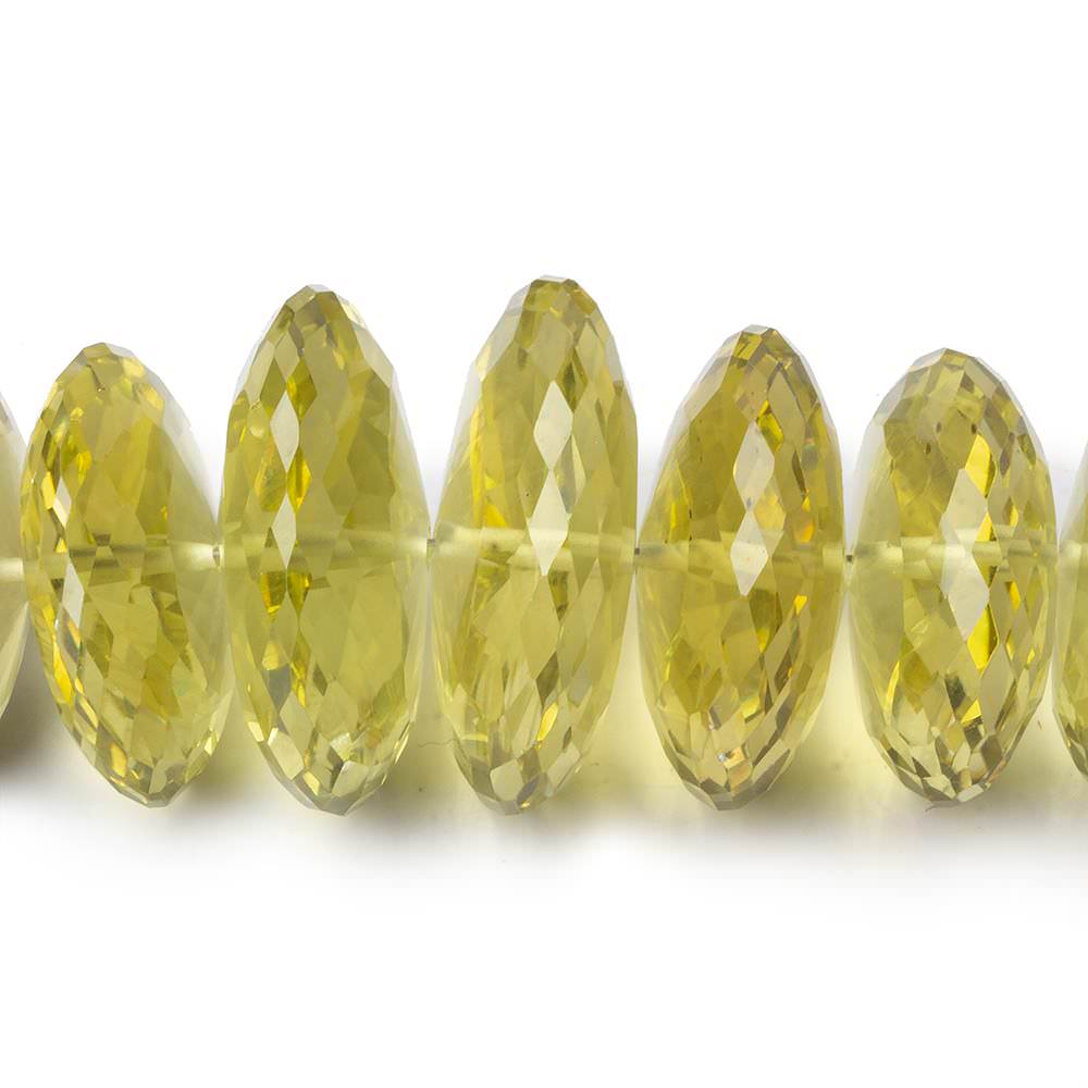 13mm - 15mm Lemon Quartz German Faceted Rondelles 16 inch 70 beads AAA