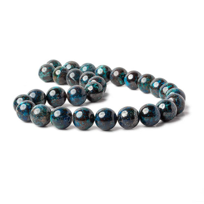 14mm Chrysocolla plain rounds 16 inch 29 beads AA