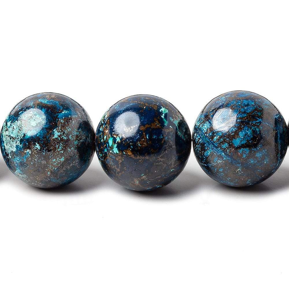 14mm Chrysocolla plain rounds 16 inch 29 beads AA