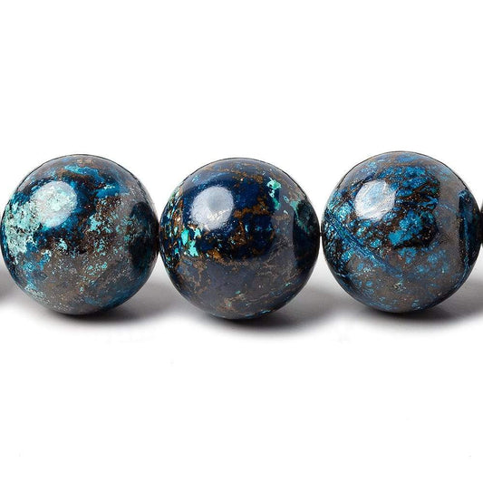 14mm Chrysocolla plain rounds 16 inch 29 beads AA