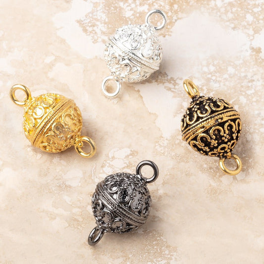 14mm Moroccan Design Round Magnetic Clasp 1 piece