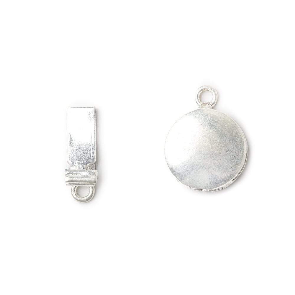 14mm Sterling Silver plated Box Clasp Plain Round Design 1 piece