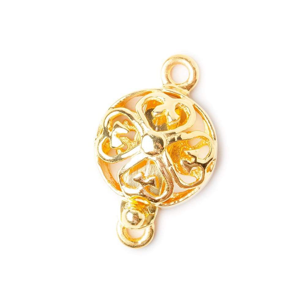 14mm Vermeil Box Clasp with 4 Leaf Clover Design 1 finding