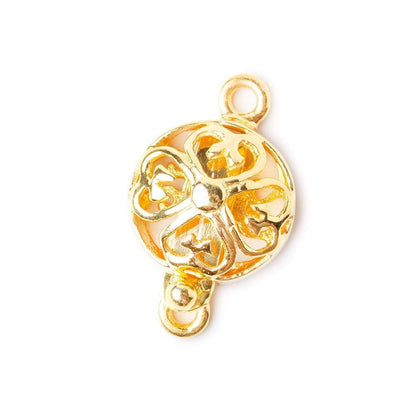 14mm Vermeil Box Clasp with 4 Leaf Clover Design 1 finding