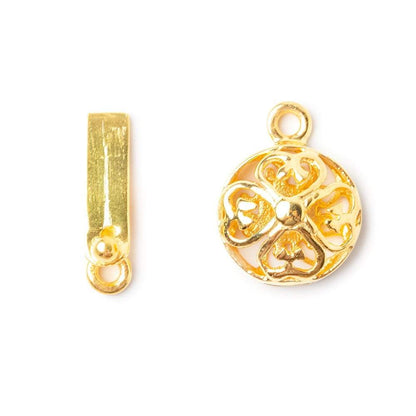 14mm Vermeil Box Clasp with 4 Leaf Clover Design 1 finding