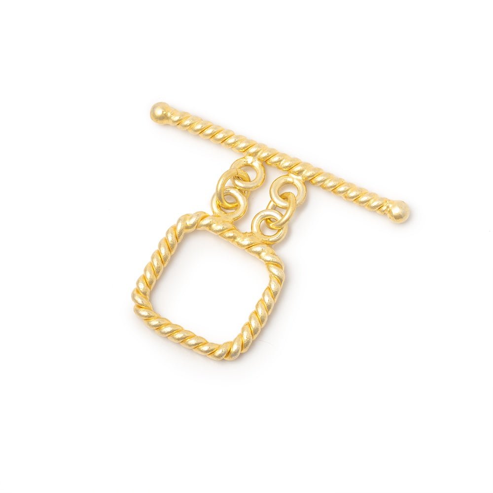 14mm Vermeil Double Strand Square Roped Toggle 1 piece
