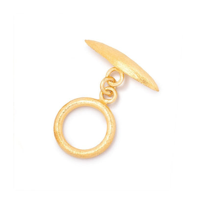 14mm Vermeil Toggle Brushed Marquise Design 1 piece