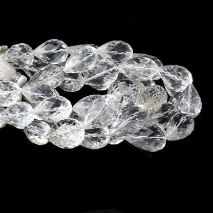 12x9-15x10mm Crystal Quartz Faceted Tear Drop Beads 8 inch 12 pieces