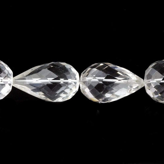 12x9-15x10mm Crystal Quartz Faceted Tear Drop Beads 8 inch 12 pieces