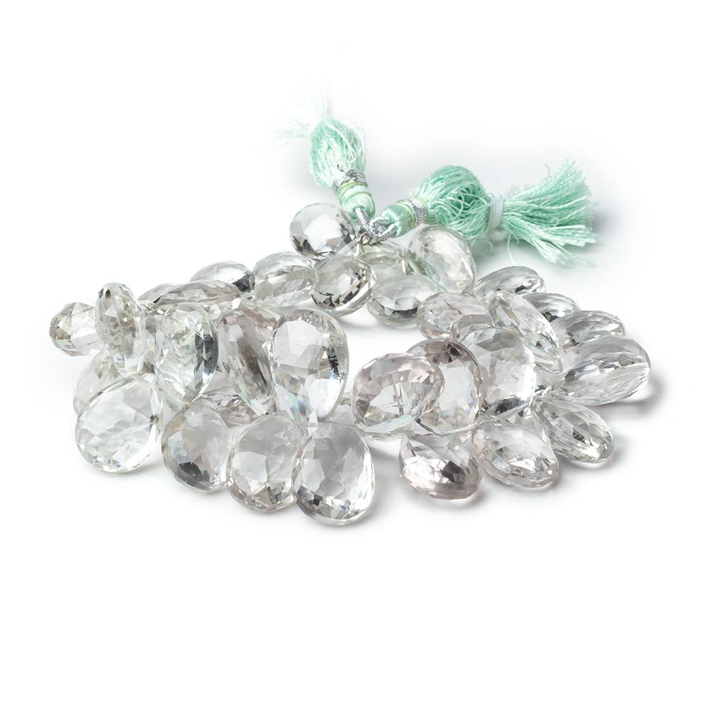14x10-19x13mm Prasiolite Faceted Pear Beads 8 inch 43 pieces AA