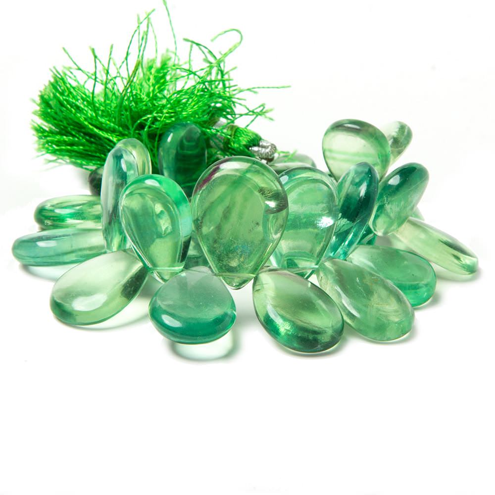 14x10-20x14mm Banded Fluorite plain pear beads 7.5 inch 32 pieces